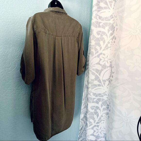 Thread & Supply Olive Green Shirt Dress Size Small - Picture 8 of 10